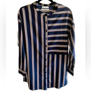 Urban Outfitters NWOT Striped Long Button Down Blouse